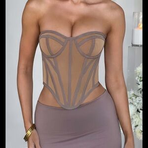 BNWT BabyBoo Santanna Corset - Nude/Chocolate